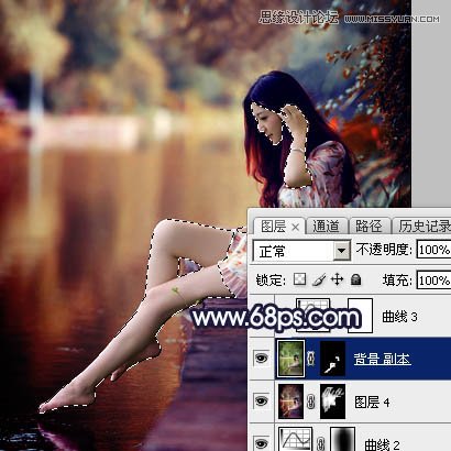 Photoshop调出河边女孩秋季暗色效果,PS教程,图老师教程网