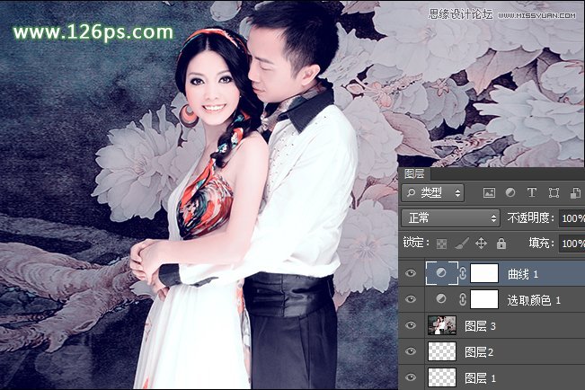 Photoshop调出婚纱照片复古唯美色调,PS教程,图老师教程网