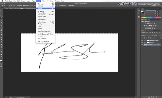 Photoshop把自己的手写字做成特色签名水印,PS教程,图老师教程网