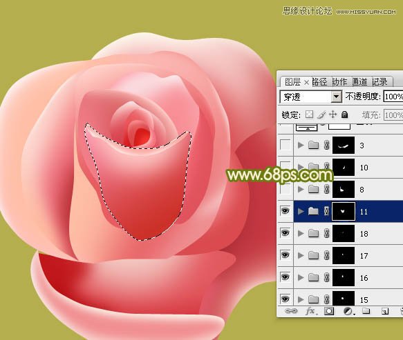 Photoshop绘制粉色漂亮的玫瑰花教程,PS教程,图老师教程网