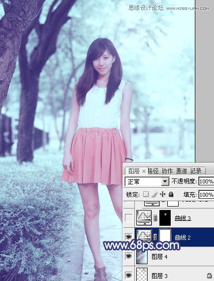 Photoshop调出可爱女孩淡淡的蓝色效果,PS教程,图老师教程网