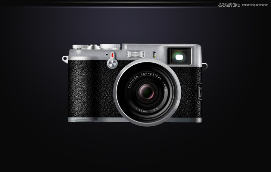 Photoshop详细绘制逼真的富士康相机,PS教程,图老师教程网
