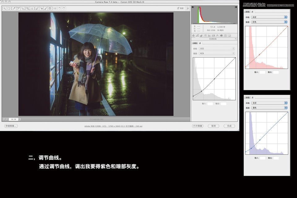 CameraRaw调出雨夜外景惊艳的冷色效果,PS教程,图老师教程网