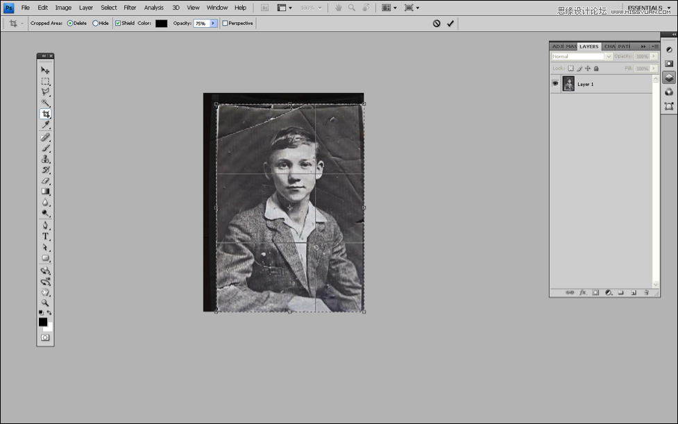 Photoshop详细修整和恢复老照片效果,PS教程,图老师教程网