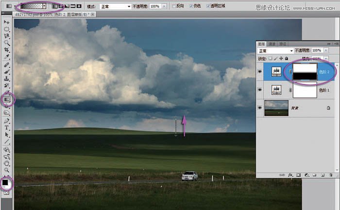 Photoshop完美修复偏暗色的草原风景照片,PS教程,图老师教程网