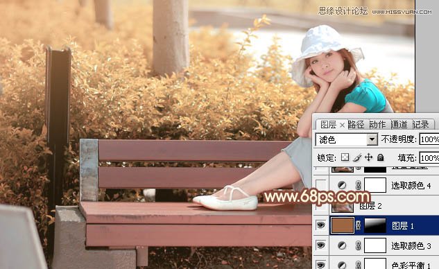 Photoshop调出坐在木凳上美女日系柔美效果,PS教程,图老师教程网