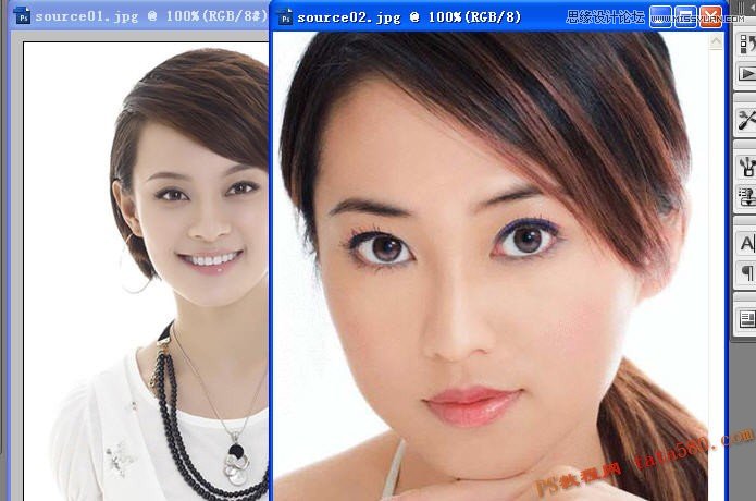 Photoshop给美女照片完美的换脸教程,PS教程,图老师教程网