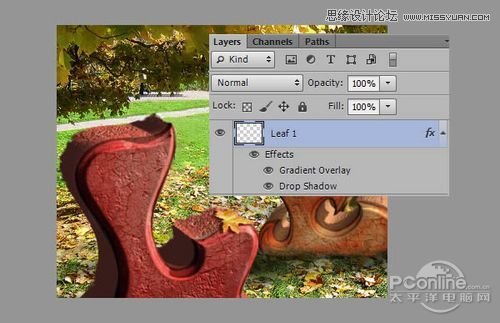 Photoshop制作超酷的秋季风格立体字,PS教程,图老师教程网
