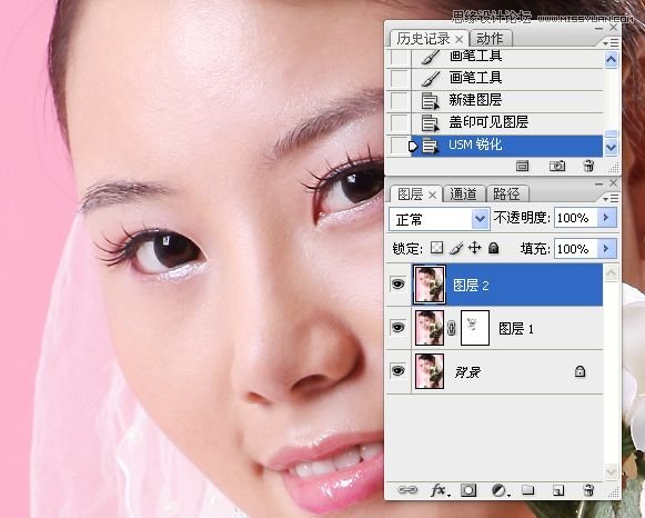 Photoshop使用简单方法给美女人像磨皮,PS教程,图老师教程网