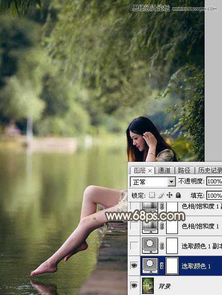 Photoshop调出河边美丽女孩秋季淡黄色调,PS教程,图老师教程网