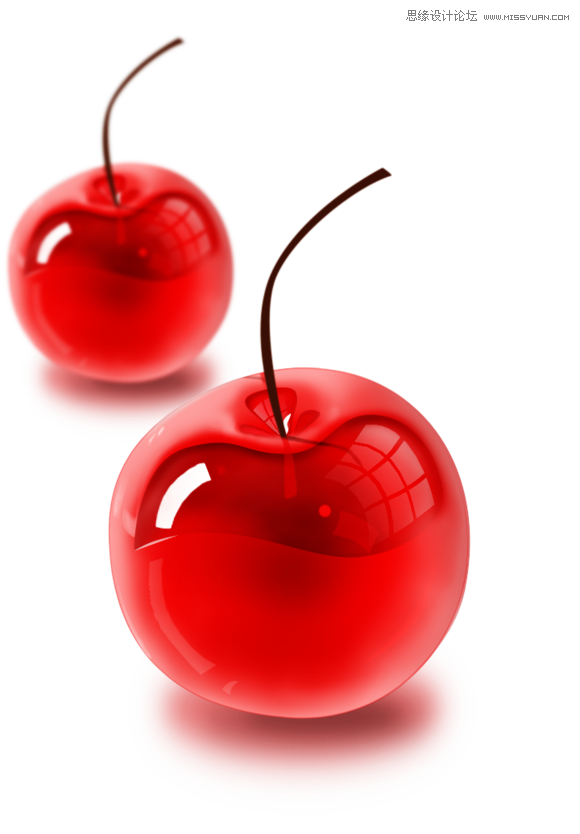 Photoshop绘制晶莹剔透的红色樱桃,PS教程,图老师教程网