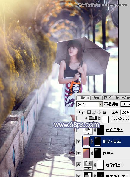 Photoshop给街边美女添加唯美的光效,PS教程,图老师教程网