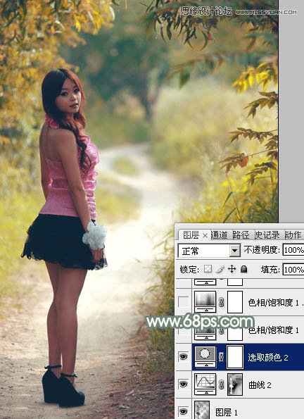 Photoshop调出树下女孩秋季淡雅效果,PS教程,图老师教程网