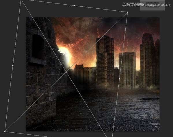 Photoshop合成科幻战争片中城市场景,PS教程,图老师教程网