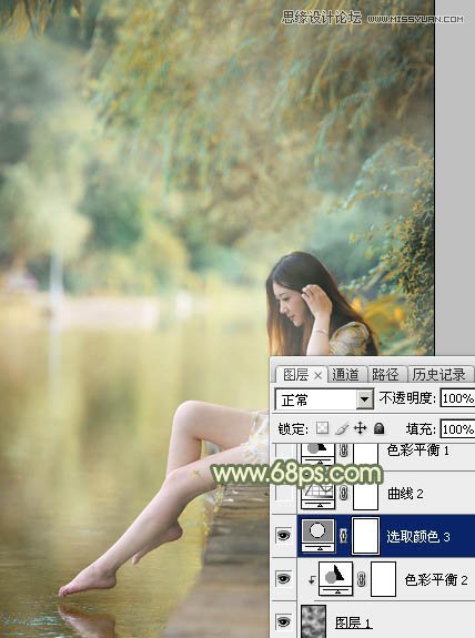 Photoshop调出湖边女孩梦幻的柔美效果,PS教程,图老师教程网