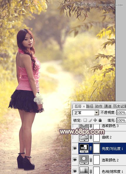 Photoshop调出林中美女唯美的秋季色调,PS教程,图老师教程网