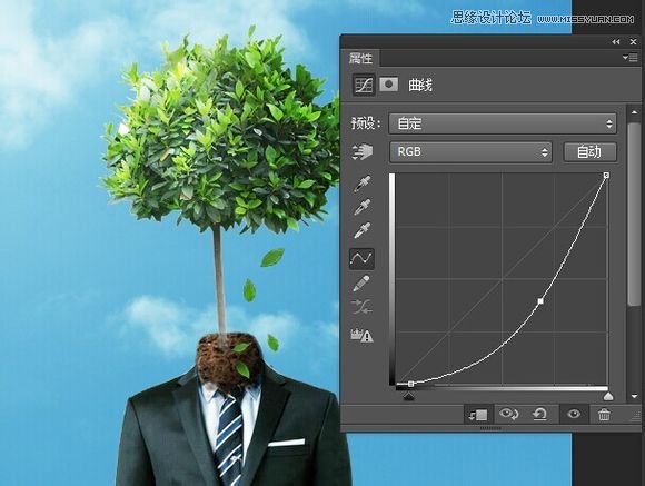Photoshop合成创意的长在人像上的树木,PS教程,图老师教程网