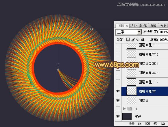 Photoshop制作抽象光线效果的立体花朵,PS教程,图老师教程网