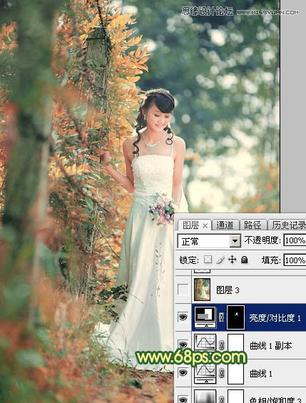 Photoshop调出外景婚片柔美韩风效果,PS教程,图老师教程网