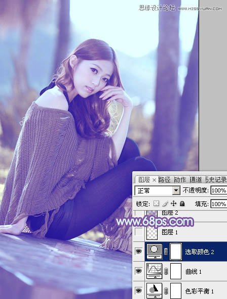 Photoshop调出美女照片梦幻紫色场景,PS教程,图老师教程网