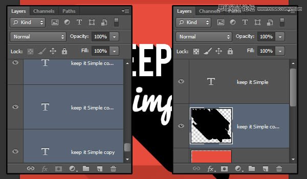 Photoshop使用4种方法给文字添加长阴影,PS教程,图老师教程网