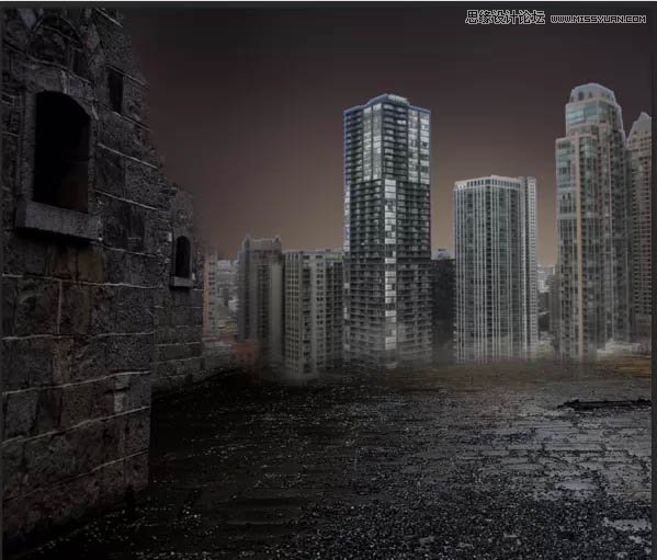 Photoshop合成科幻战争片中城市场景,PS教程,图老师教程网