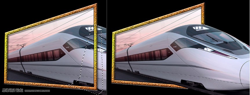 Photoshop制作超酷的火车头冲出画面效果,PS教程,图老师教程网