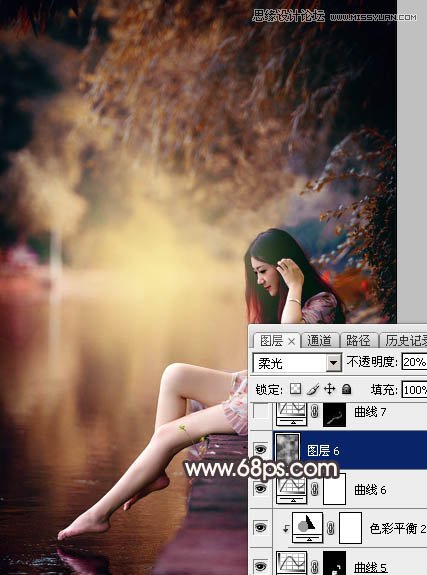 Photoshop调出河边女孩暗调红褐色效果,PS教程,图老师教程网