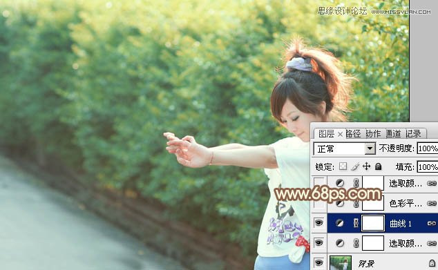Photoshop调出外景女孩秋季淡黄色调,PS教程,图老师教程网