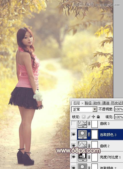 Photoshop调出林中美女唯美的秋季色调,PS教程,图老师教程网
