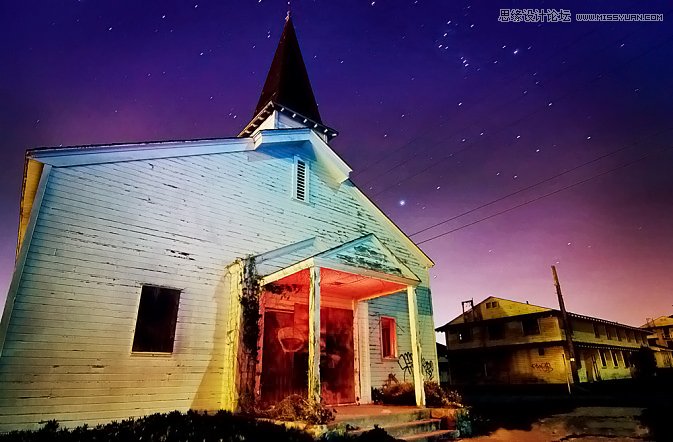 Photoshop制作绚丽的夜景星空效果图,PS教程,图老师教程网