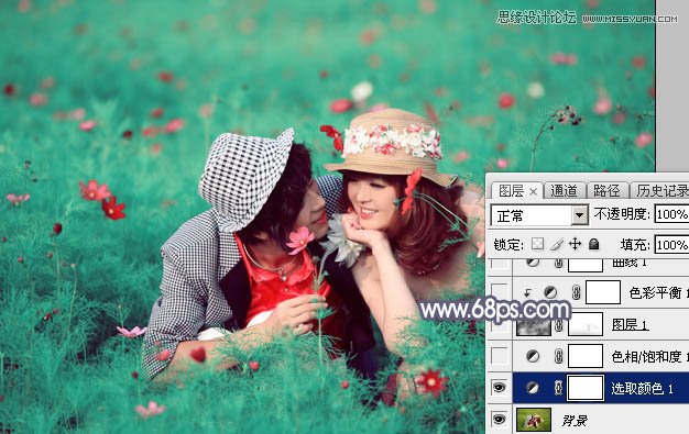 Photoshop调出外景婚片柔美的紫色艺术效果,PS教程,图老师教程网