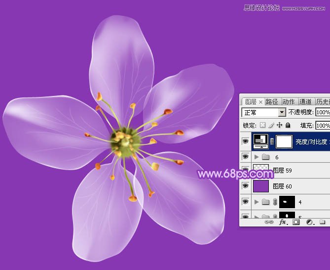 Photoshop绘制通透效果的花朵教程,PS教程,图老师教程网