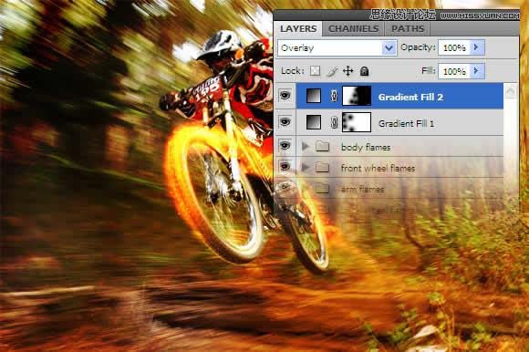 Photoshop设计火速形式的动感自行车,PS教程,图老师教程网
