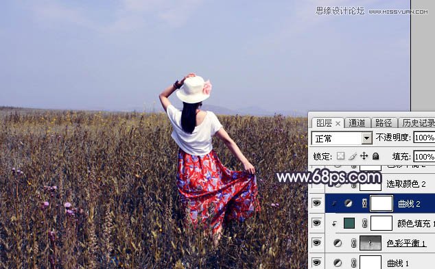 Photoshop给草原女孩添加韩系逆光效果,PS教程,图老师教程网