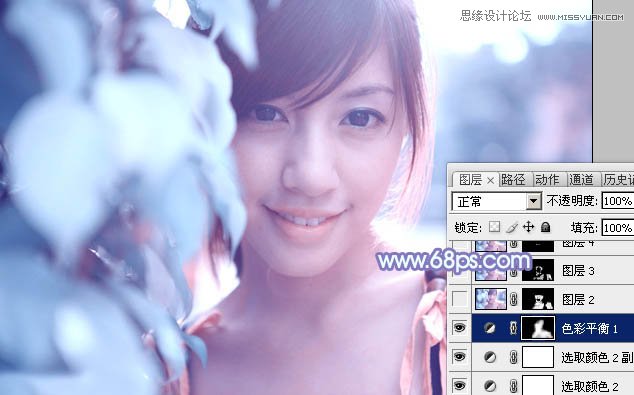 Photoshop使用通道法调出美女照片梦幻蓝色调,PS教程,图老师教程网
