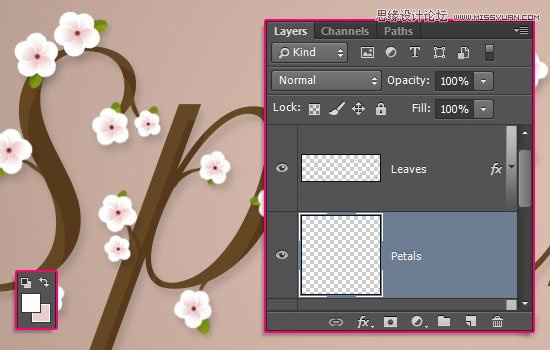 Photoshop制作时尚大气的花朵艺术字教程,PS教程,图老师教程网