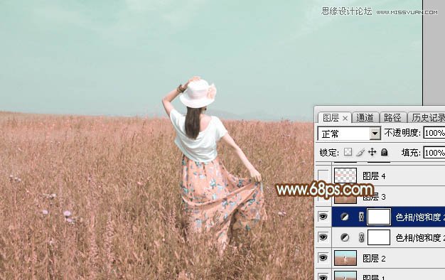 Photoshop调出外景人像韩系粉色效果图,PS教程,图老师教程网