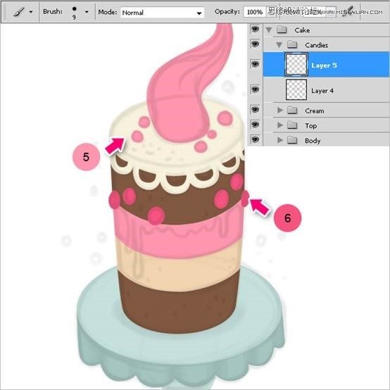 Photoshop绘制甜美精致的蛋糕教程,PS教程,图老师教程网