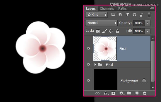 Photoshop制作时尚大气的花朵艺术字教程,PS教程,图老师教程网