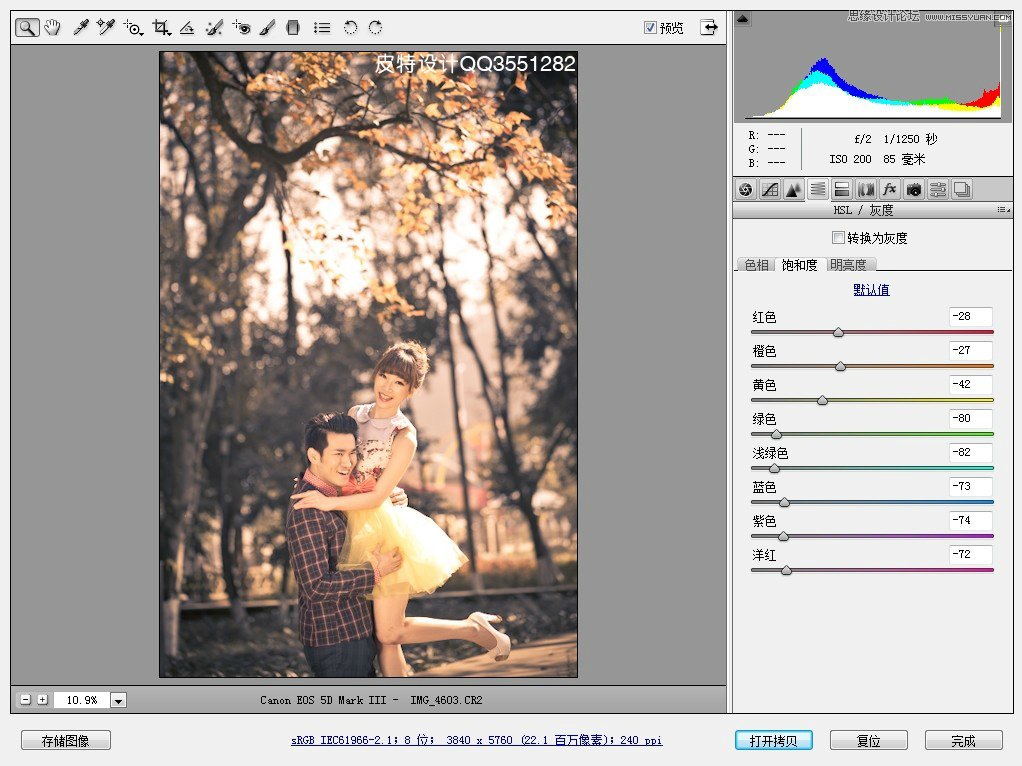 Photoshop调出外景婚片秋季唯美的金黄色,PS教程,图老师教程网