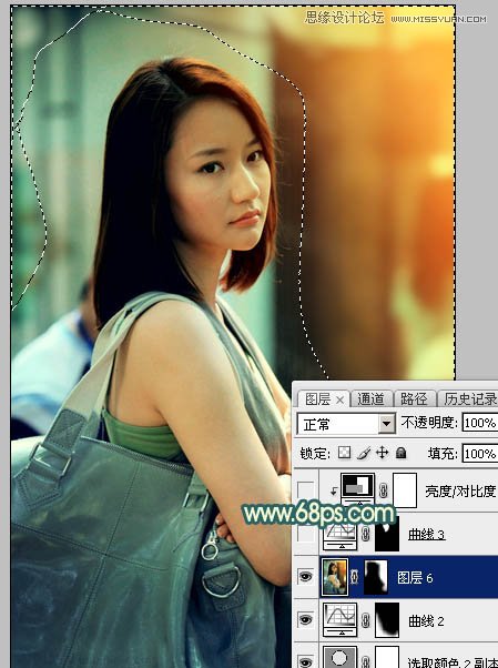 Photoshop给背包女孩添加怀旧漏光效果,PS教程,图老师教程网