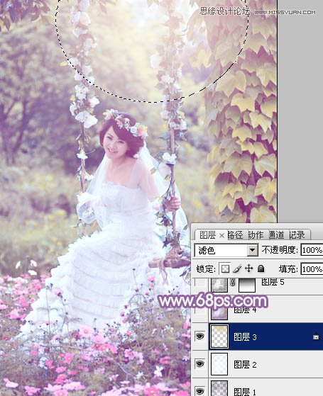 Photoshop调出美女婚纱照片唯美紫色效果,PS教程,图老师教程网