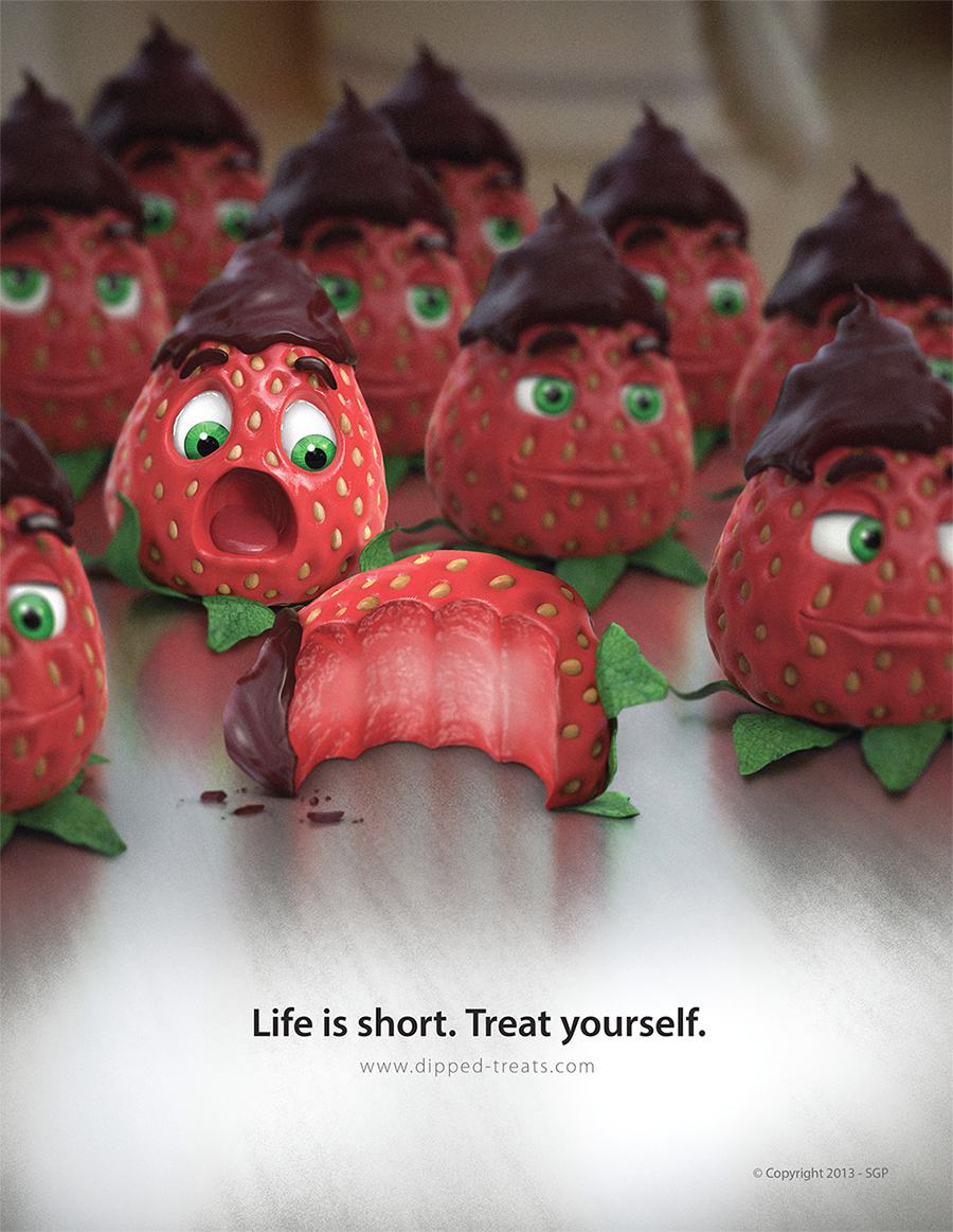 Photoshop合成超酷的3D草莓巧克力甜点,PS教程,图老师教程网