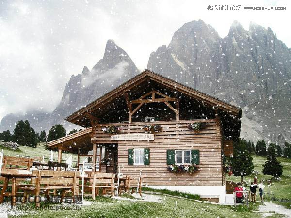 Photoshop把别墅照片变成唯美的雪景效果,PS教程,图老师教程网