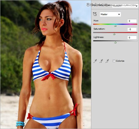 Photoshop给比基尼美女照片优化肤色处理,PS教程,图老师教程网