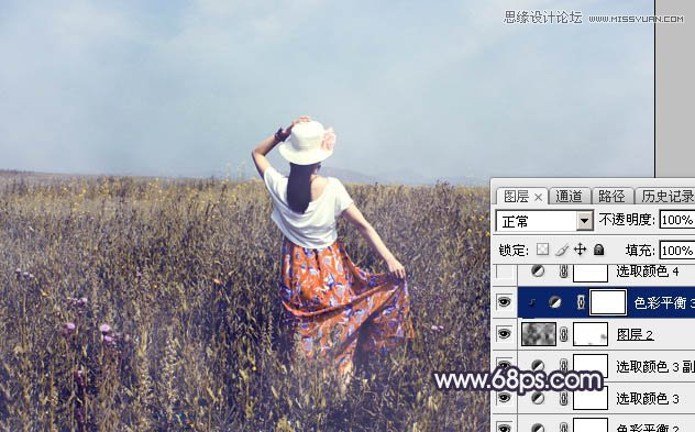 Photoshop给草原女孩添加韩系逆光效果,PS教程,图老师教程网