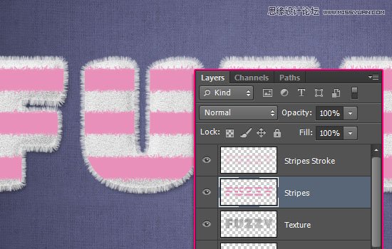 Photoshop使用图层样式制作可爱的毛巾字,PS教程,图老师教程网