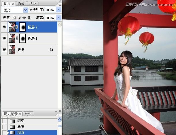 Photoshop调出外景婚片自然蛋黄肤色效果,PS教程,图老师教程网