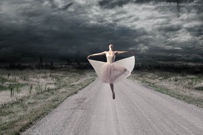 Photoshop合成在马路上翩翩起舞的芭蕾舞者,PS教程,图老师教程网